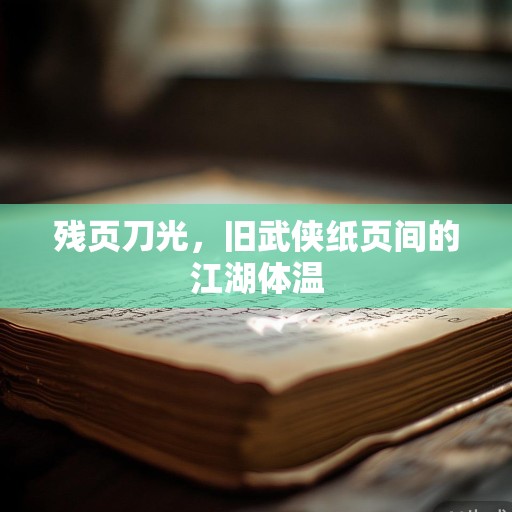 残页刀光，旧武侠纸页间的江湖体温