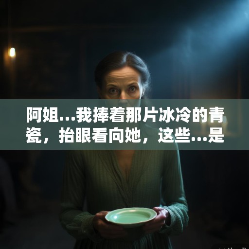 阿姐…我捧着那片冰冷的青瓷，抬眼看向她，这些…是哪里来的？阿姐的背脊似乎僵了一下，她转过身，背对着我，声音轻得像