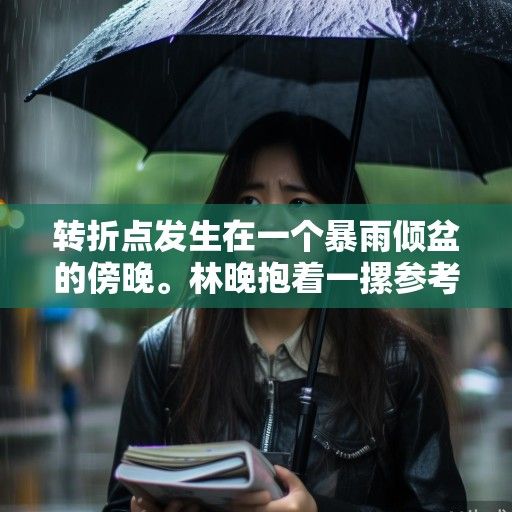 转折点发生在一个暴雨倾盆的傍晚。林晚抱着一摞参考书匆匆赶回宿舍，却在图书馆的连廊下避雨时，意外崴了脚。剧痛让她瞬间蹲下，眼眶发烫。一把黑伞无声地遮在她头顶，陈砚白的声音带着雨后的微凉，林晚？脚能动吗？